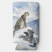 Rafraîchisseur Pour Canette Slim A Snow Leopard on Snowy Peak Personalized (Verso)
