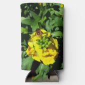 Rafraîchisseur Pour Canette Slim Abeille sur Fleurs Jaunes (Verso)