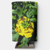 Rafraîchisseur Pour Canette Slim Abeille sur Fleurs Jaunes (Recto)