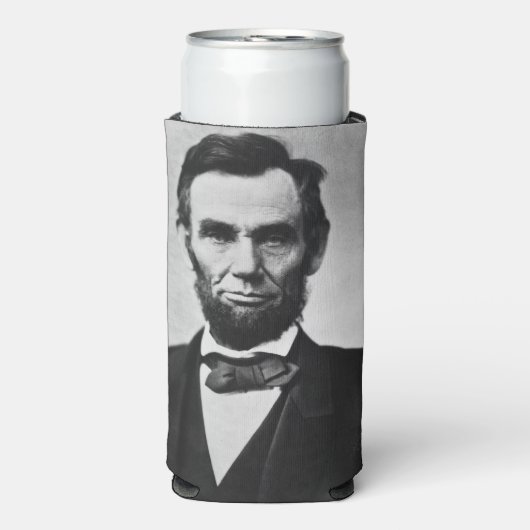 Rafraîchisseur Pour Canette Slim Abraham Lincoln : 16ème Président de l'Amérique (Seltzer Recto)