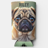 Rafraîchisseur Pour Canette Slim Adorable Pug Close up | Cute Dog Personalized (Recto)