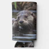 Rafraîchisseur Pour Canette Slim **"Adrift in Love : Mummy and Baby Otter"** (Verso)