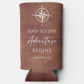 Rafraîchisseur Pour Canette Slim Adventure Brown Cuir personnalisé (Recto)