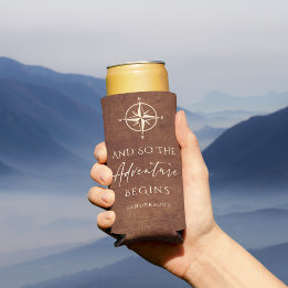 Rafraîchisseur Pour Canette Slim Adventure Brown Cuir personnalisé