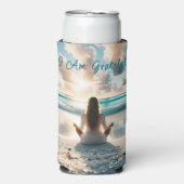 Rafraîchisseur Pour Canette Slim Affirmation positive | Je suis digne de l'amour (Seltzer Recto)