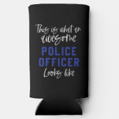 Rafraîchisseur Pour Canette Slim Agent de police amusant Awesome policier Carré (Verso)