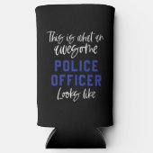 Rafraîchisseur Pour Canette Slim Agent de police amusant Awesome policier Carré (Recto)