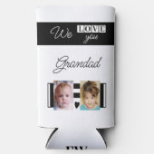 Rafraîchisseur Pour Canette Slim Aimez-vous grand-père 4 photo blanc et noir (Recto)