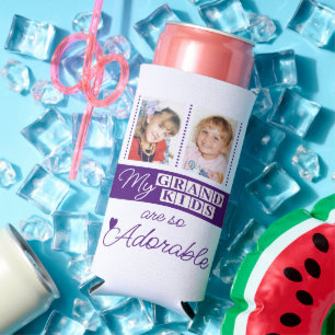 Rafraîchisseur Pour Canette Slim Ajouter 4 photos adorables petits-enfants violet