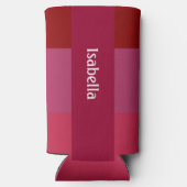 Rafraîchisseur Pour Canette Slim Ajouter Votre Nom Gras Rouge & Rose (Verso)