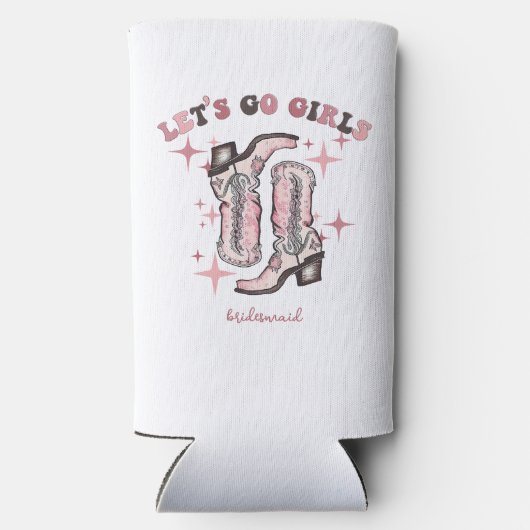 Rafraîchisseur Pour Canette Slim Allons-y Filles Bachelorette Fête Faveur (Verso)