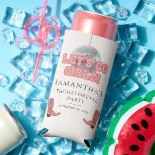 Rafraîchisseur Pour Canette Slim Allons-y les filles Disco Cowgirl Enterrement de v