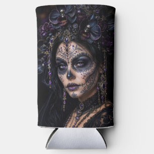 Rafraîchisseur Pour Canette Slim Améthyste Orchidée Calavera – Crâne de Sucre Gothi