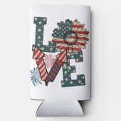 Rafraîchisseur Pour Canette Slim Amour Amérique Fête de l'Indépendance (Verso)