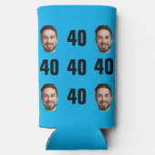 Rafraîchisseur Pour Canette Slim Amusant Unique 40e anniversaire Photo Cool Retro (Verso)