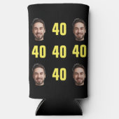 Rafraîchisseur Pour Canette Slim Amusant Unique 40e anniversaire Photo Cool Retro (Recto)