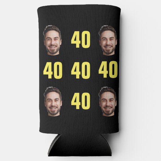 Rafraîchisseur Pour Canette Slim Amusant Unique 40e anniversaire Photo Cool Retro (Recto)