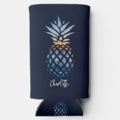 Rafraîchisseur Pour Canette Slim Ananas tropical Sunset Beach Personnalisé (Verso)