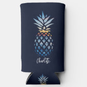 Rafraîchisseur Pour Canette Slim Ananas tropical Sunset Beach Personnalisé (Recto)