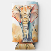 Rafraîchisseur Pour Canette Slim Aquarelle adorable Eléphant (Recto)