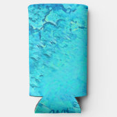 Rafraîchisseur Pour Canette Slim Aquarelle Bleue Cute Océan Tropical Thème d'été (Verso)
