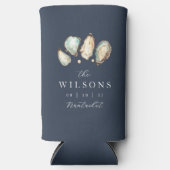 Rafraîchisseur Pour Canette Slim Aquarelle côtière Oyster Wedding Favoriser (Recto)