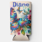 Rafraîchisseur Pour Canette Slim Aquarelle Papillon Floral Garden Personnalisé (Recto)