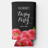 Rafraîchisseur Pour Canette Slim Aquarelle Rouge Roses Derby (Verso)