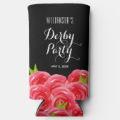 Rafraîchisseur Pour Canette Slim Aquarelle Rouge Roses Derby (Recto)