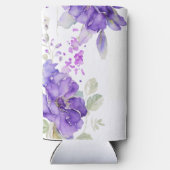 Rafraîchisseur Pour Canette Slim Aquarelle rustique Mariage Floral violet (Verso)