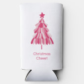 Rafraîchisseur Pour Canette Slim Arbre de Noël rose simple (Recto)