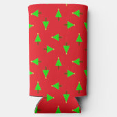 Rafraîchisseur Pour Canette Slim Arbres de Noël en rouge (Verso)
