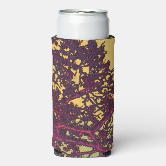 RAFRAÎCHISSEUR  POUR CANETTE SLIM ARBRES JAUNES (Seltzer Recto)