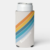 Rafraîchisseur Pour Canette Slim Arc-en-ciel rétro avec nom (Seltzer Verso)