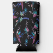 Rafraîchisseur Pour Canette Slim Arrière-plan noir motif floral (Recto)