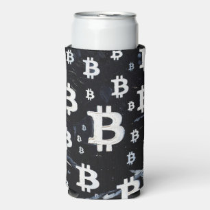Rafraîchisseur Pour Canette Slim Art de Bitcoin (BW #2) peinture à l'huile