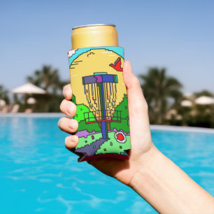 Rafraîchisseur Pour Canette Slim Art Pixel de Disk Golf