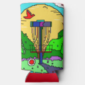 Rafraîchisseur Pour Canette Slim Art Pixel de Disk Golf (Verso)