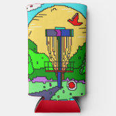 Rafraîchisseur Pour Canette Slim Art Pixel de Disk Golf (Recto)
