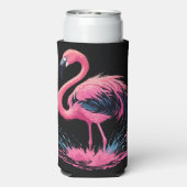 Rafraîchisseur Pour Canette Slim Artisan Whimsical Flamant rose rose | Noir (Seltzer Verso)