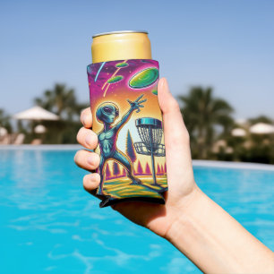 Rafraîchisseur Pour Canette Slim Attrapez la brise   Alien Disk Golf