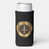 Rafraîchisseur Pour Canette Slim Aviation - Gold Airplane Logo Seltzer Can Cooler (Seltzer Recto)