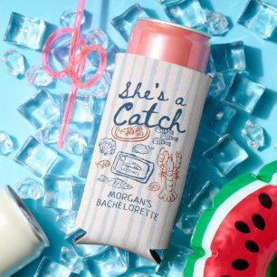 Rafraîchisseur Pour Canette Slim Bachelorette côtière de fruits de mer