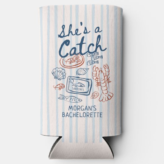 Rafraîchisseur Pour Canette Slim Bachelorette côtière de fruits de mer (Recto)