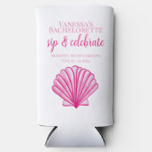 Rafraîchisseur Pour Canette Slim Bachelorette Party Sip & Celebrate Custom Shell Pk (Recto)
