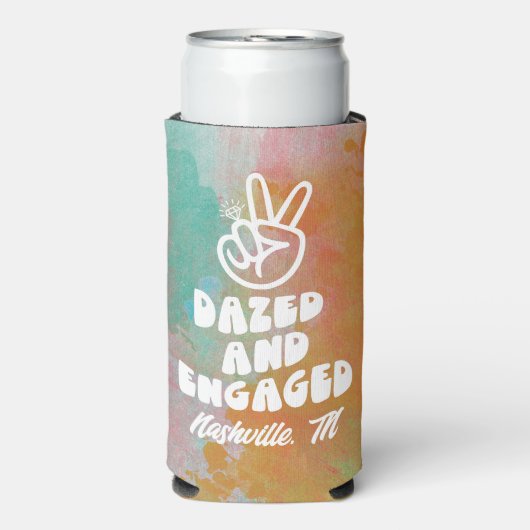 Rafraîchisseur Pour Canette Slim Bachelorette rétro rasée et engagée (Seltzer Recto)