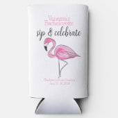 Rafraîchisseur Pour Canette Slim Bachelorette Sip & Celebrate Pink Flamant rose Per (Recto)