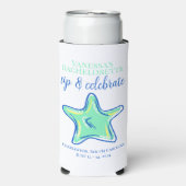 Rafraîchisseur Pour Canette Slim Bachelorette Sip & Celebrate Starfish Nom côtier (Seltzer Recto)