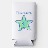 Rafraîchisseur Pour Canette Slim Bachelorette Sip & Celebrate Starfish Nom côtier (Verso)