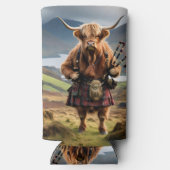 Rafraîchisseur Pour Canette Slim Bagpier de vache écossaise Highland, Seltzer peut  (Verso)